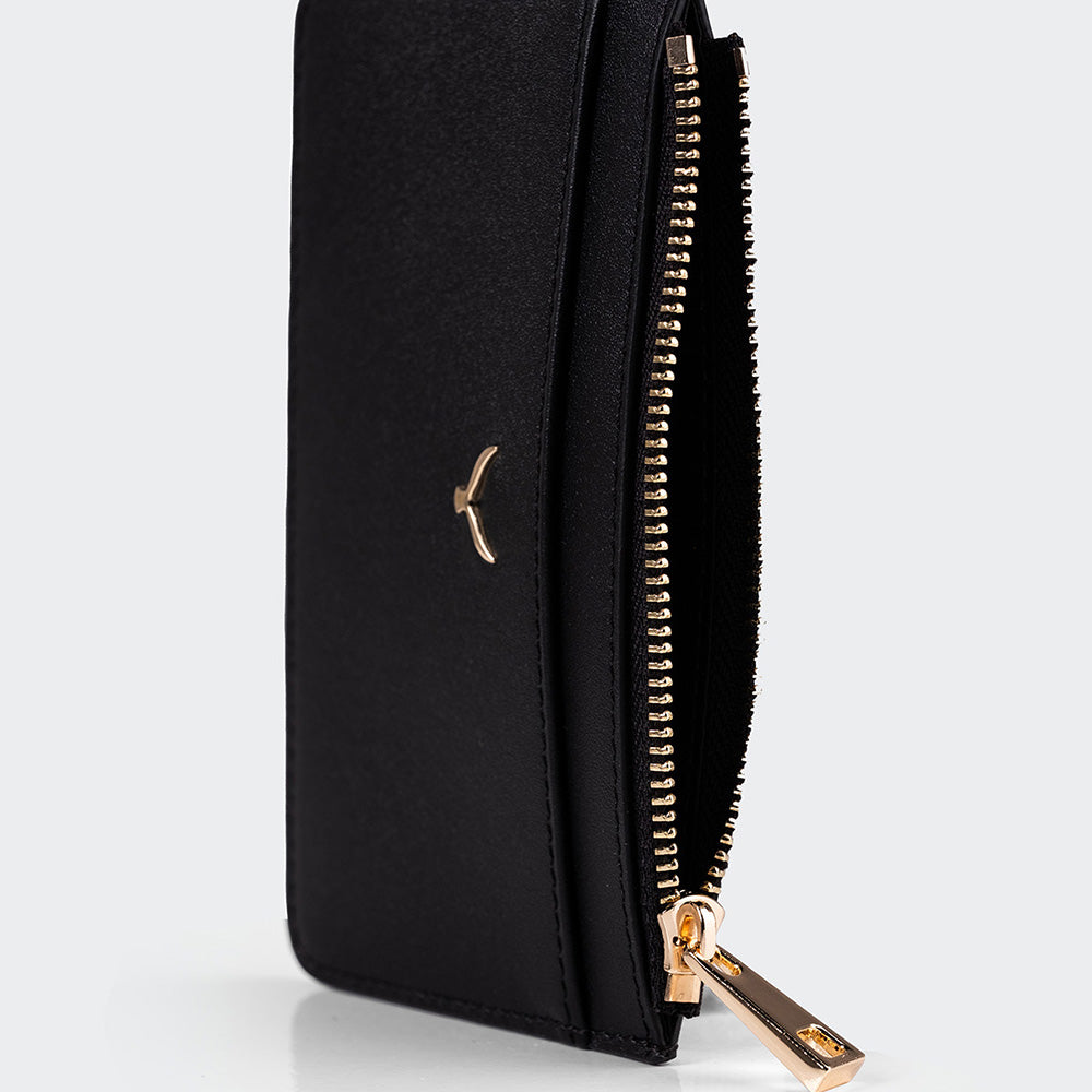 5507 Damen-Kartenetui aus Leder mit Reißverschluss