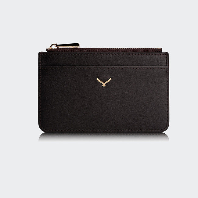 5507 Damen-Kartenetui aus Leder mit Reißverschluss