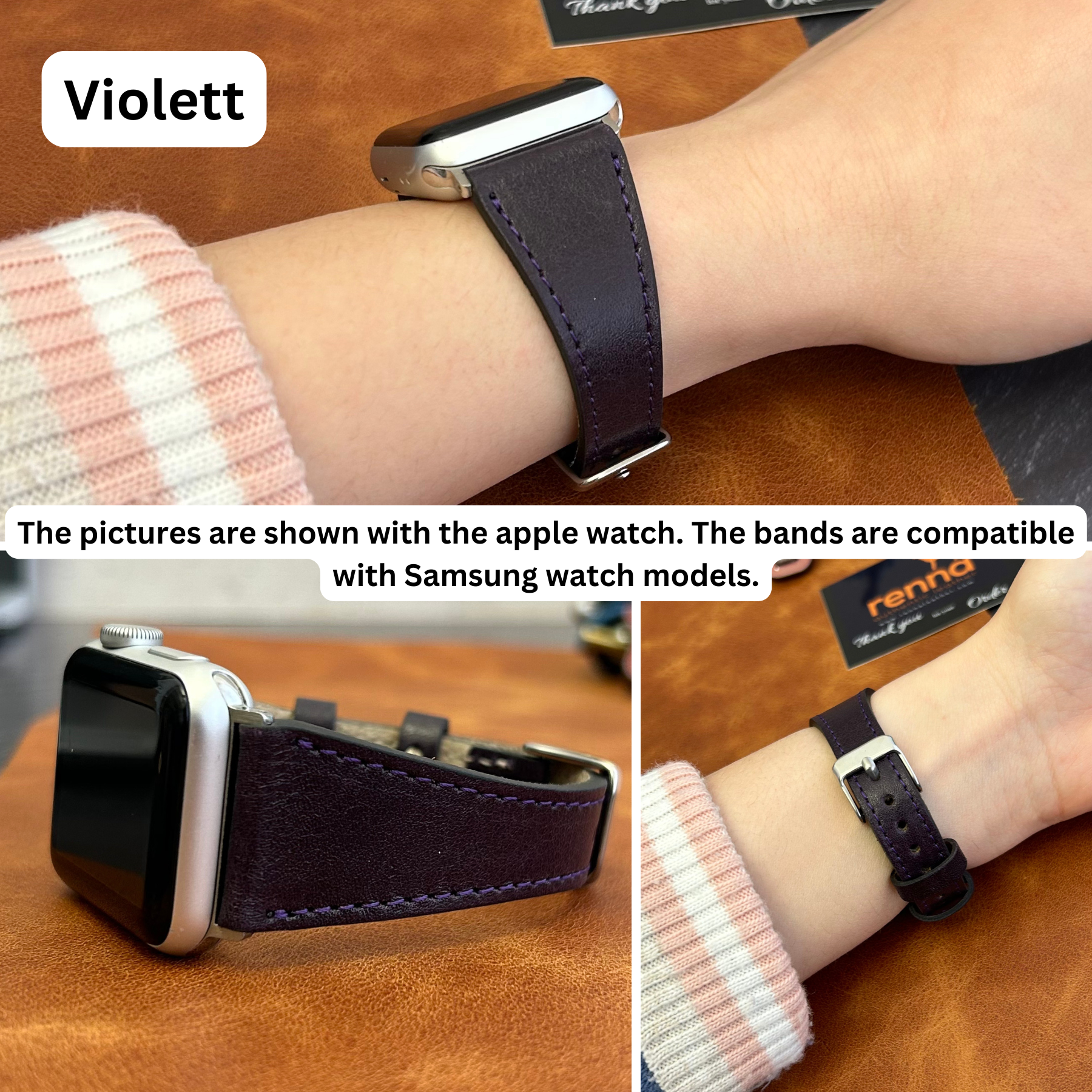 Schmale Lederarmbänder für Samsung Smartwatches