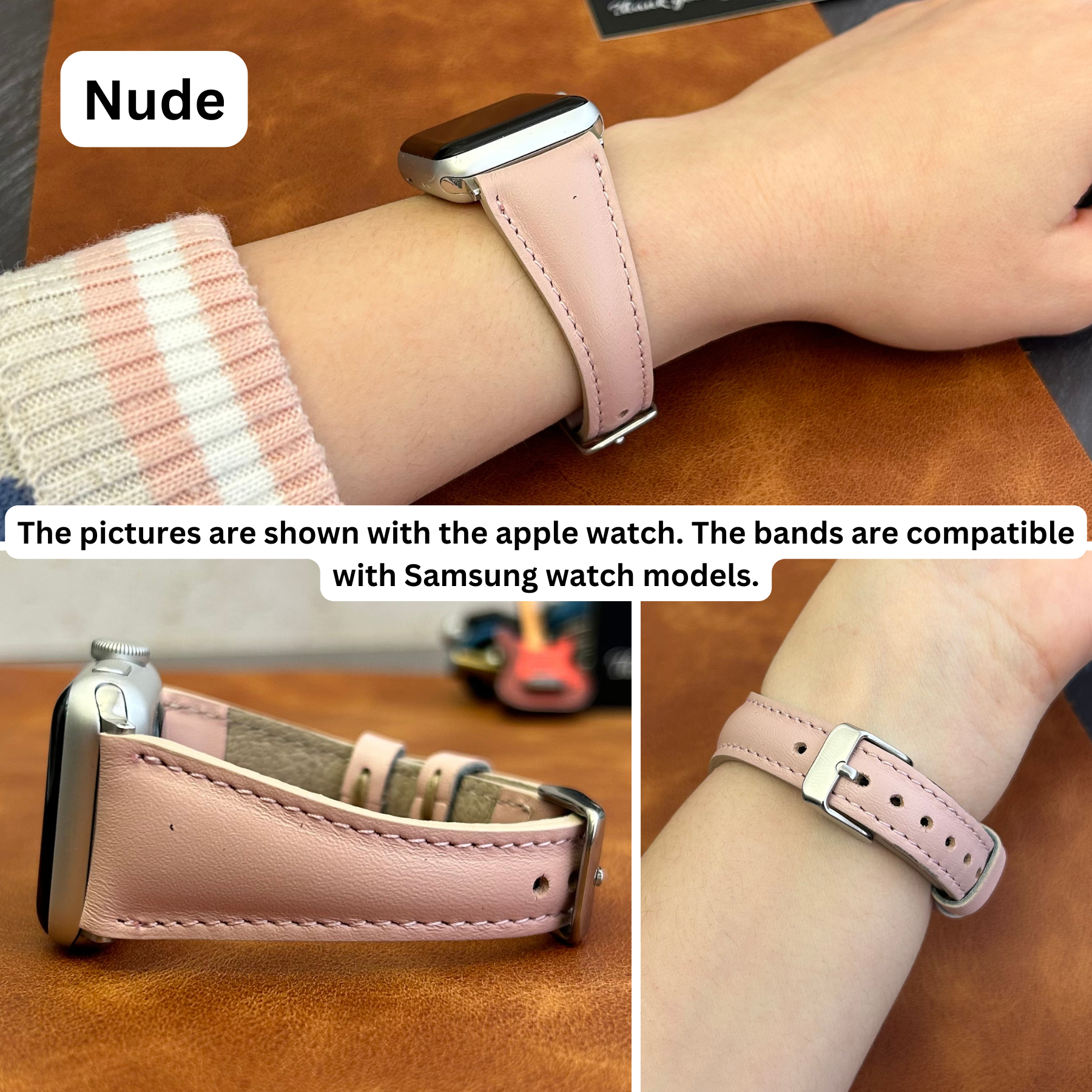 Schmale Lederarmbänder für Samsung Smartwatches