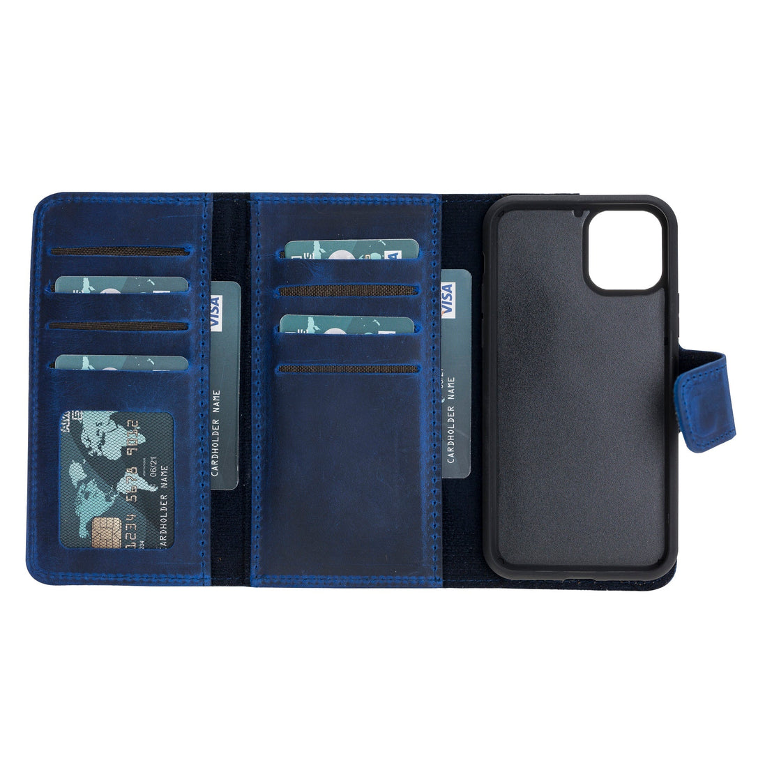 Weihnachtsmann iPhone 11 Pro Leder-Hülle mit abnehmbarem Brieftaschenmotiv