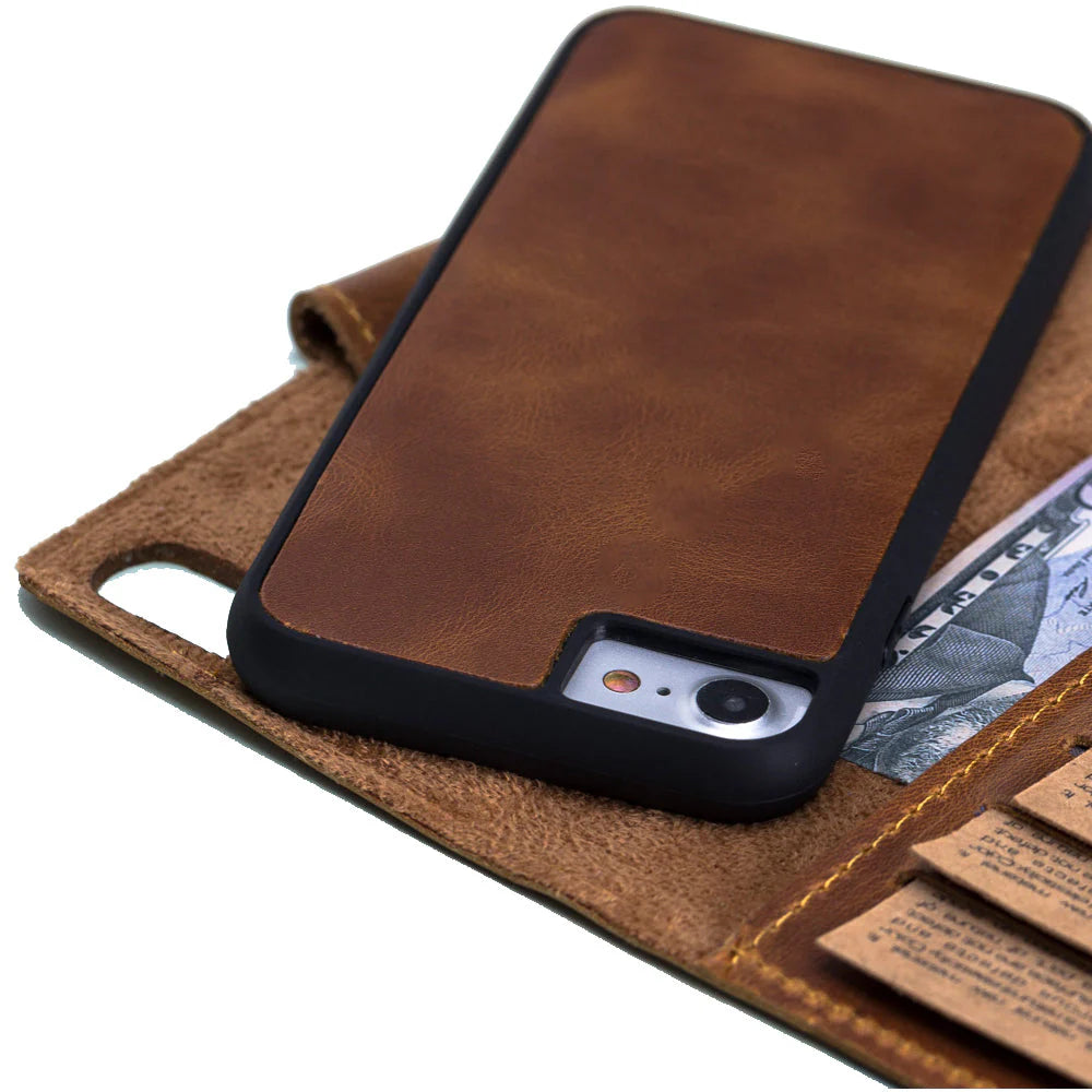Santa I Phone Se / 8 / 7 Leather Detachable Wallet Case