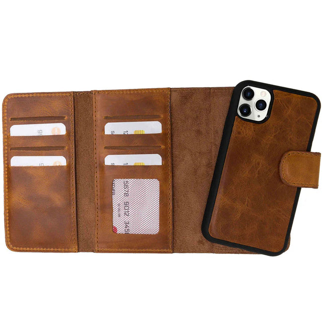 Weihnachtsmann iPhone 11 Pro Leder-Hülle mit abnehmbarem Brieftaschenmotiv