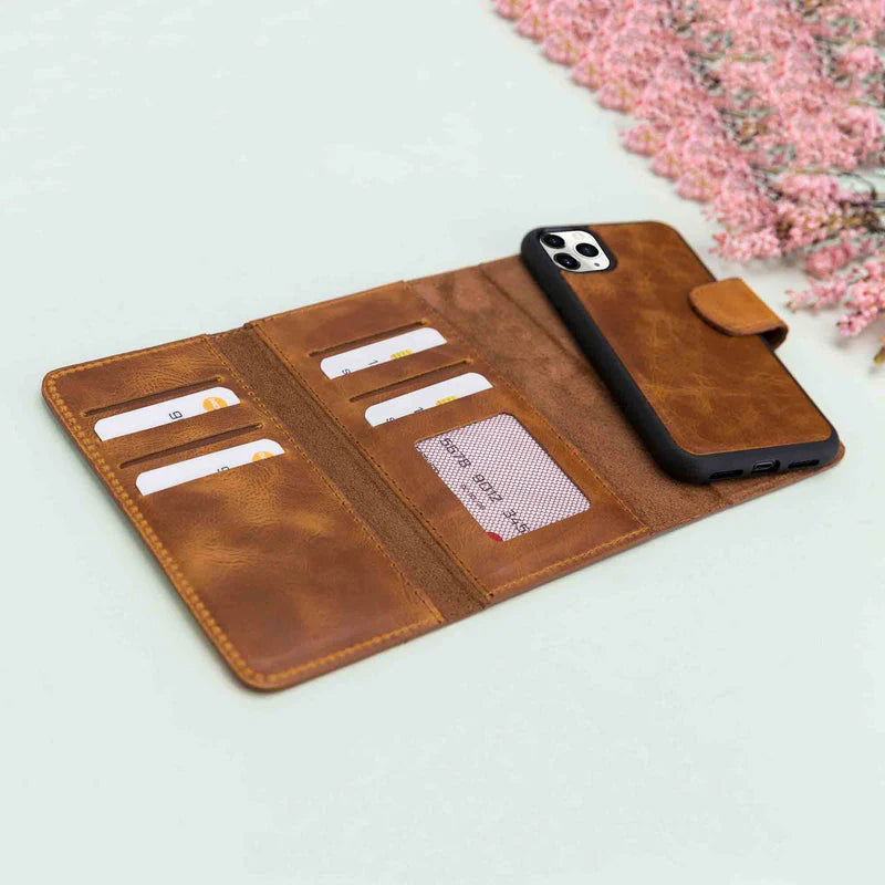 Weihnachtsmann iPhone 11 Pro Leder-Hülle mit abnehmbarem Brieftaschenmotiv
