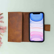 Weihnachtsmann iPhone 11 Pro Leder-Hülle mit abnehmbarem Brieftaschenmotiv