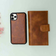 Weihnachtsmann iPhone 11 Pro Leder-Hülle mit abnehmbarem Brieftaschenmotiv