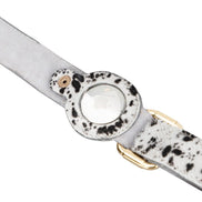 Dog Collar Genuine Leather Collar Apple AirTag Compatible Slot, 50cm Adjustable Size