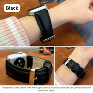 Klassische Lederarmbänder für Fitbit Versa Uhren