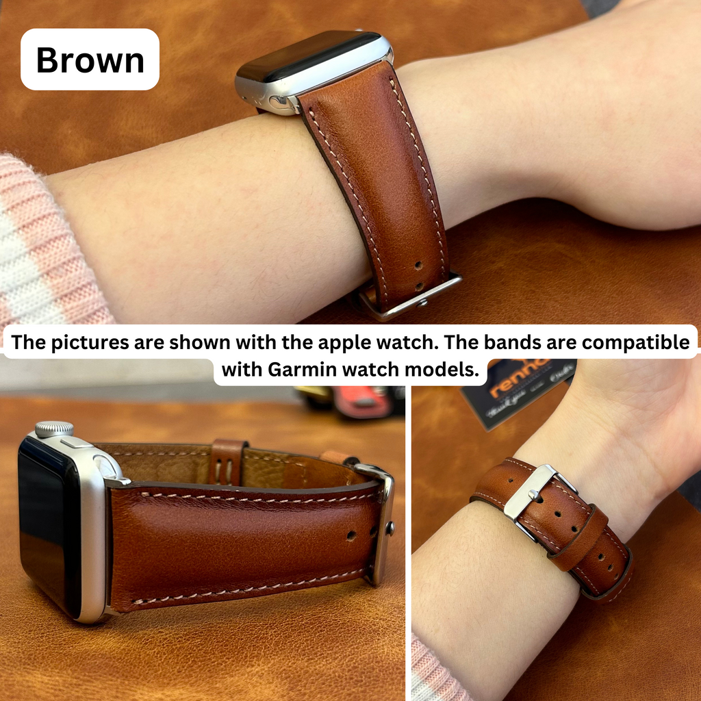Classic Leather Bands for All Garmin Smart Watches
