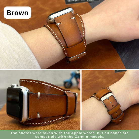 Pulsar-Manschettenarmbänder aus Leder für alle Garmin Smartwatches