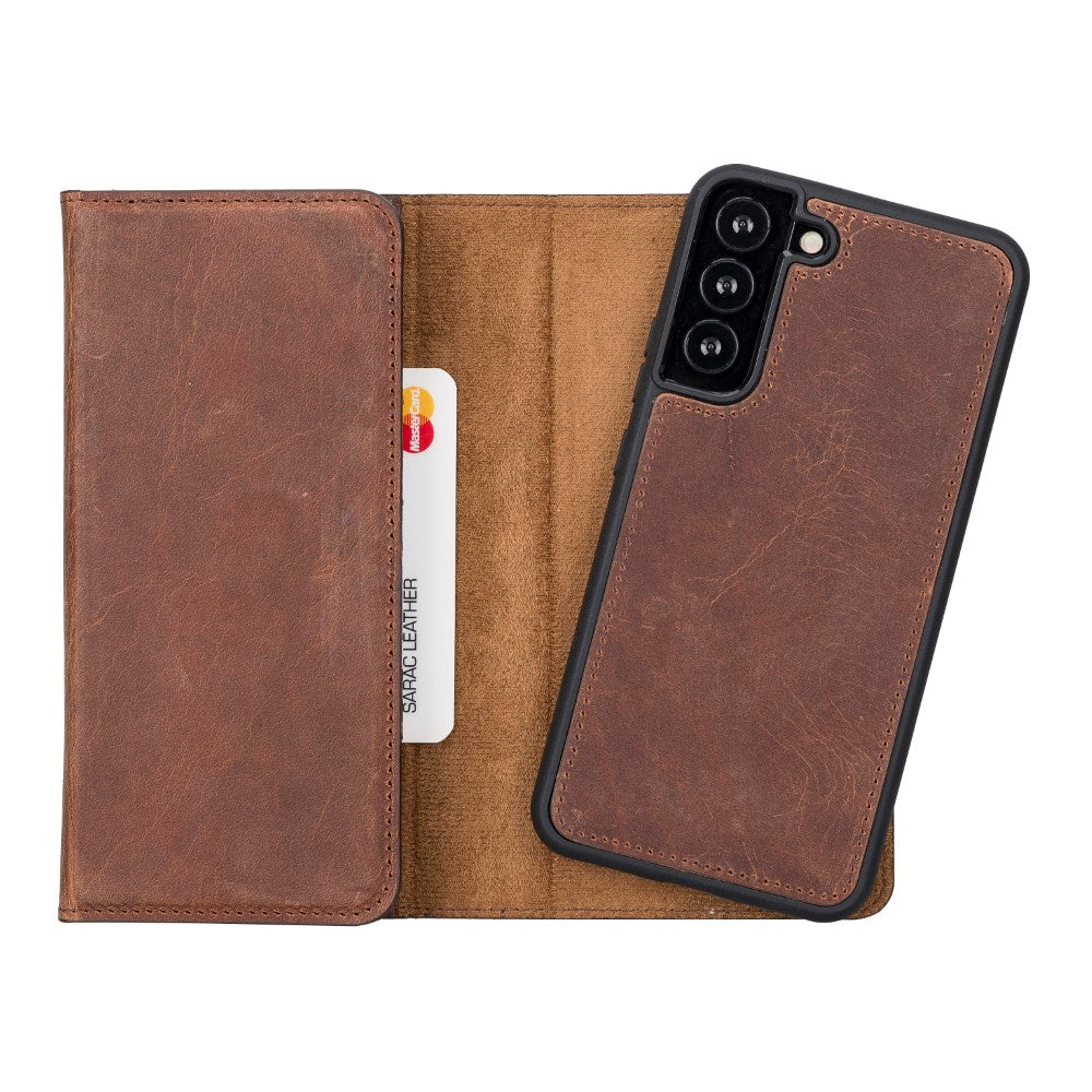Santa Samsung Galaxy S22 Plus Leder-Hülle mit abnehmbarem Brieftaschendesign
