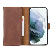 Santa Samsung Galaxy S22 Plus Leder-Hülle mit abnehmbarem Brieftaschendesign