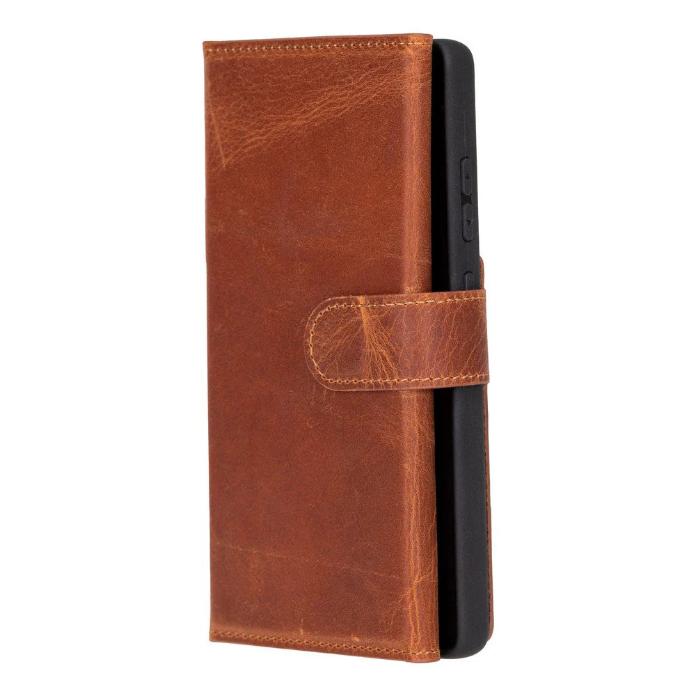 Santa Samsung Galaxy S25 Ultra Leder-Hülle mit abnehmbarem Brieftaschendesign