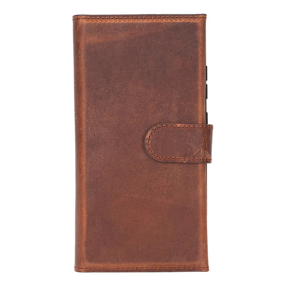 Santa Samsung Galaxy S25 Ultra Leder-Hülle mit abnehmbarem Brieftaschendesign