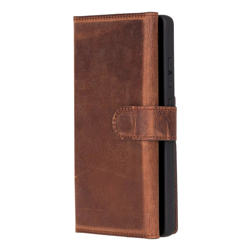 Santa Samsung Galaxy S25 Ultra Leder-Hülle mit abnehmbarem Brieftaschendesign