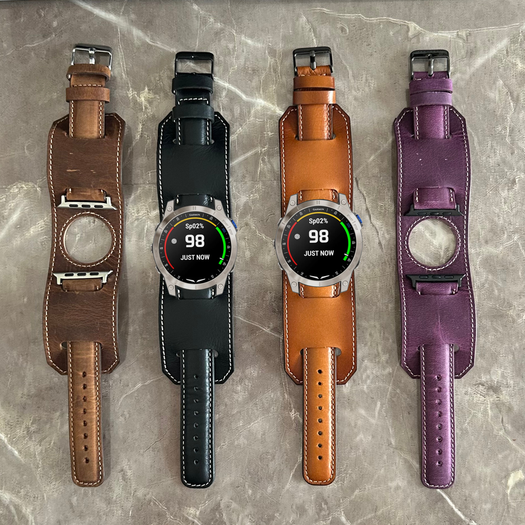 Leather Cuff Bands for All Garmin Smart Watches