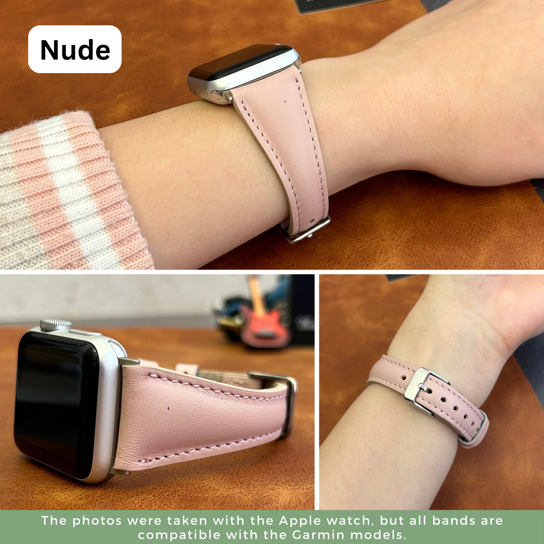 Schmale Lederarmbänder für alle Garmin Smartwatches