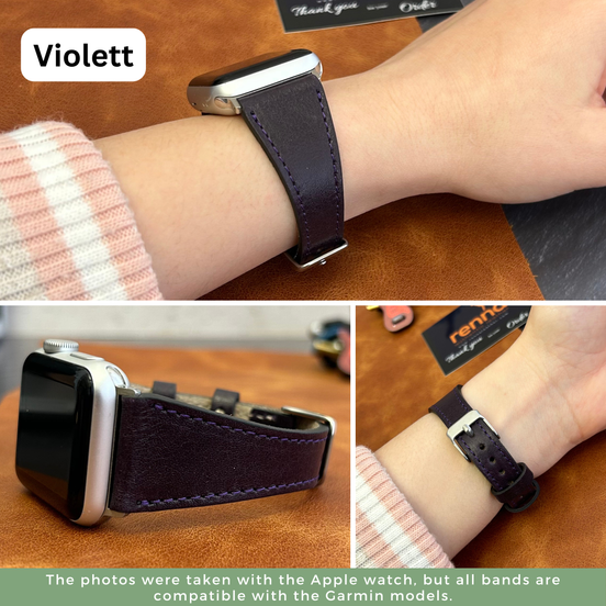 Schmale Lederarmbänder für alle Garmin Smartwatches