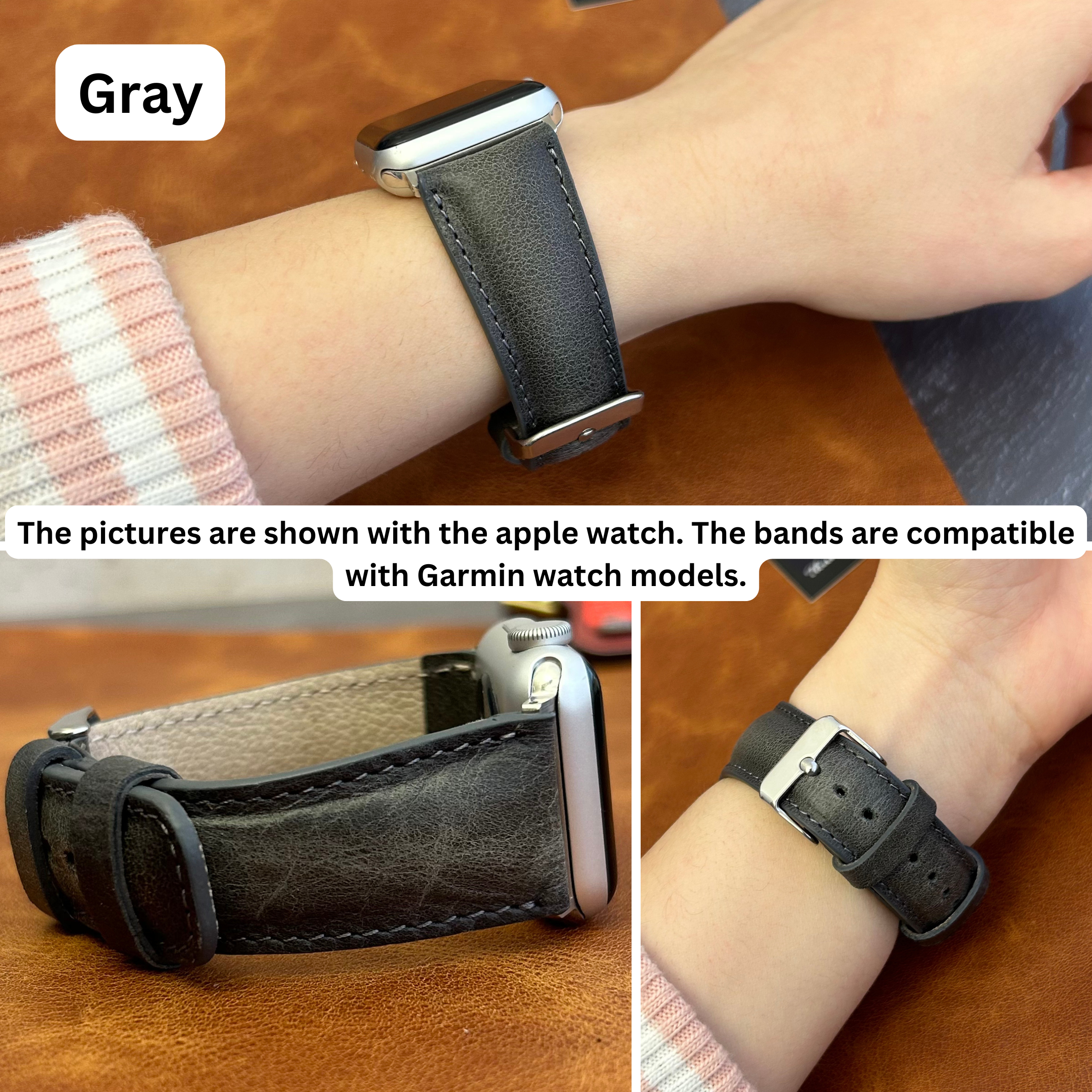 Classic Leather Bands for All Garmin Smart Watches