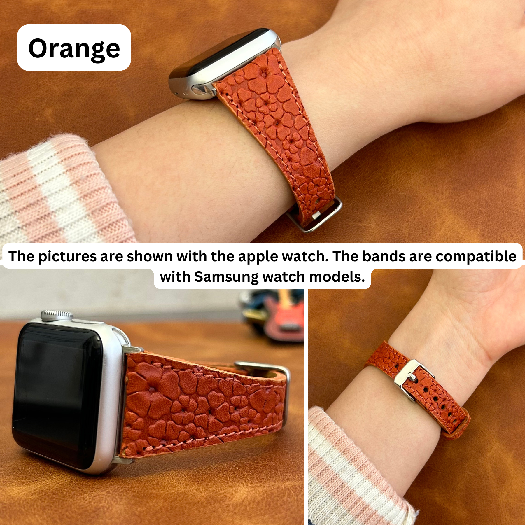 Schmale Lederarmbänder für Samsung Smartwatches