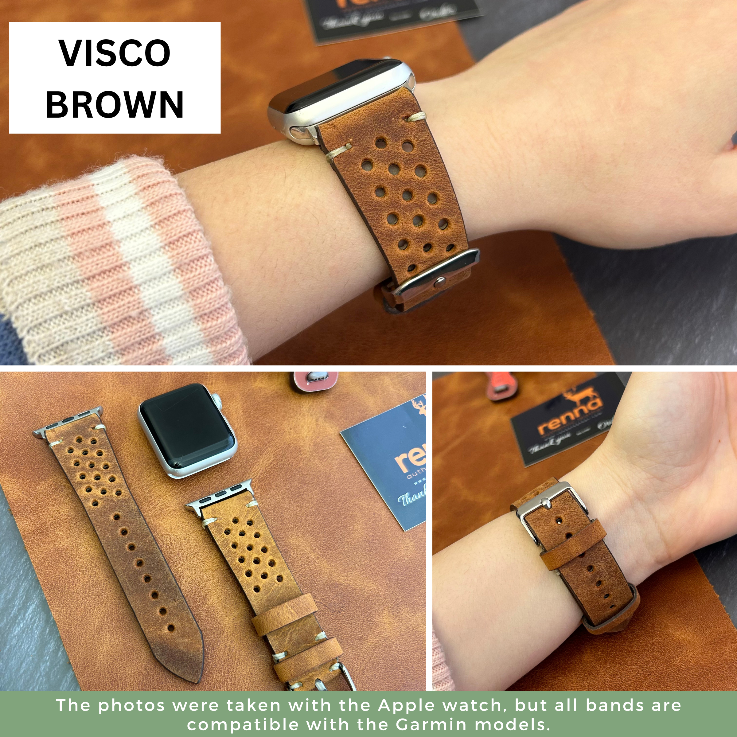 Leather Sport Bands for All Garmin Smart Watches
