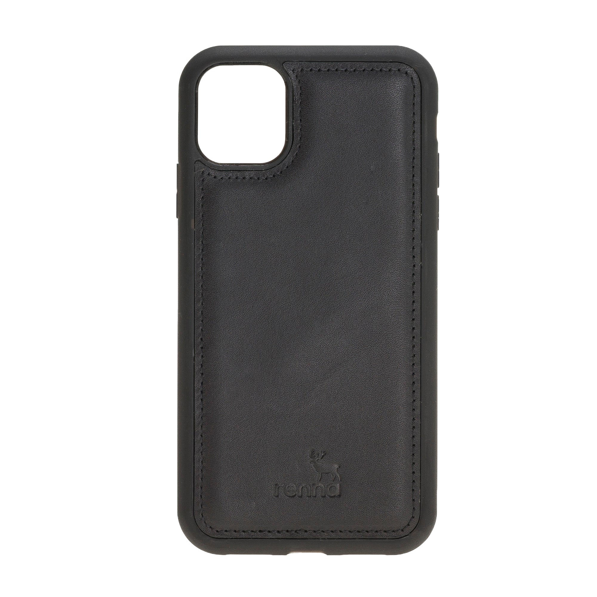 Schwarz iPhone 11 Pro (5,8``) Echtleder Handyhülle, Leder Case, Flex Cover, Etui