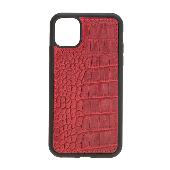 iPhone 11 Pro MAX (6,5'') Echtleder Handyhülle, Leder Case, Rot Flex Cover, Etui