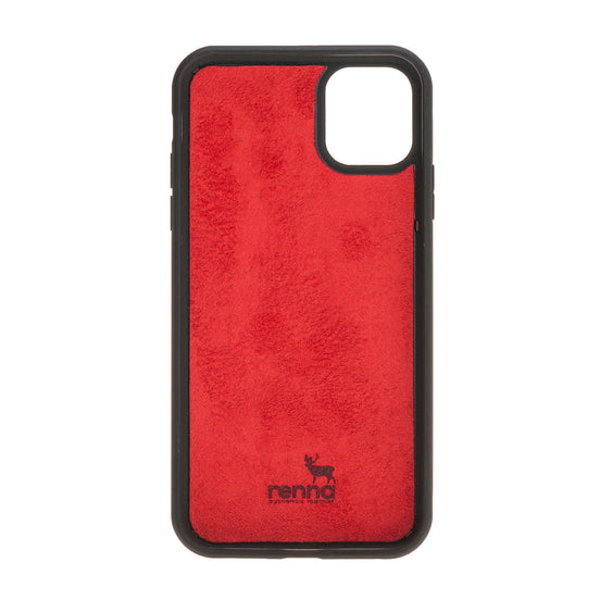 Rot iPhone 11 Pro (5,8'') Echtleder Handyhülle, Leder Case, Flex Cover, Etui