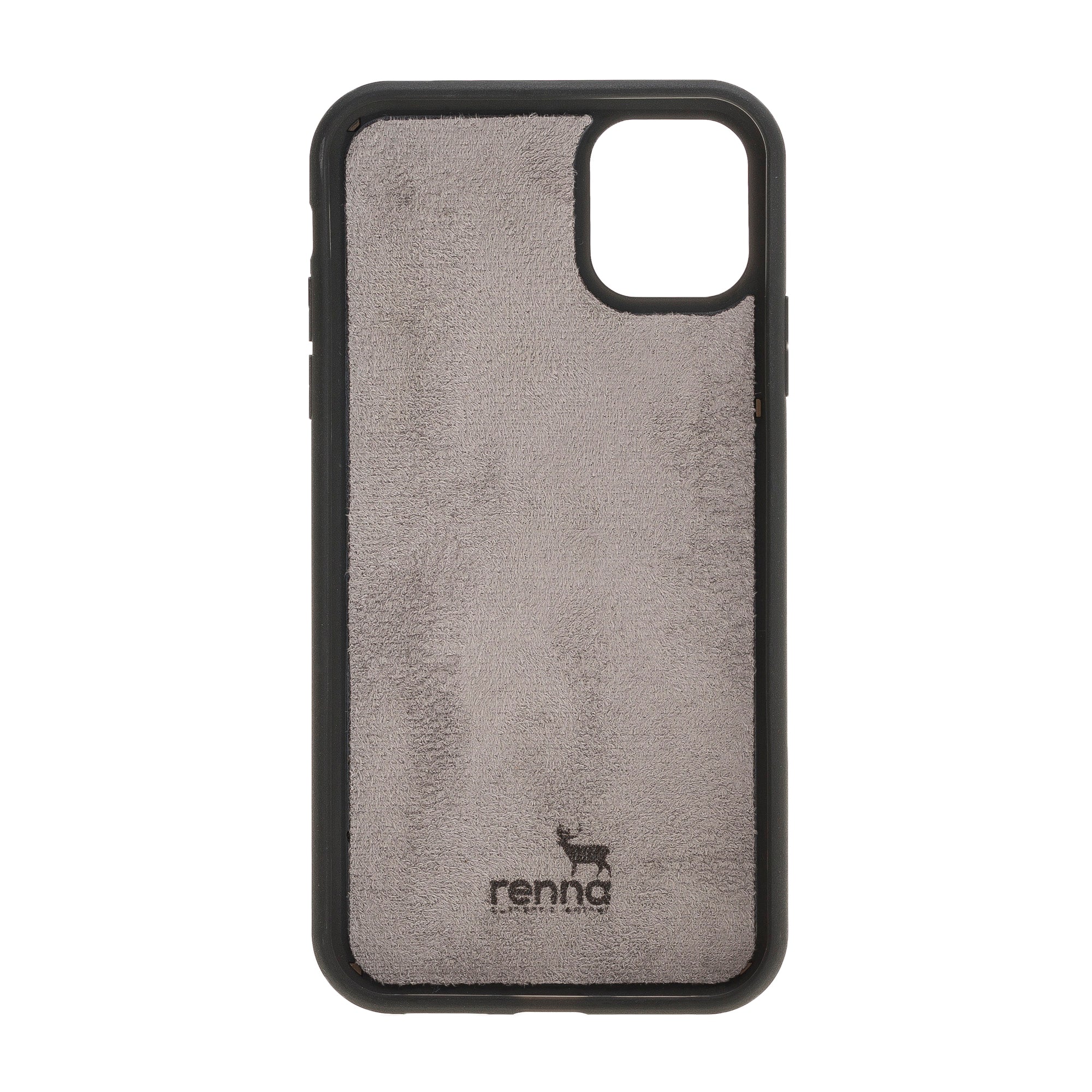 Grau iPhone 11 Pro (5,8'') Echtleder Handyhülle, Leder Case, Flex Cover, Etui