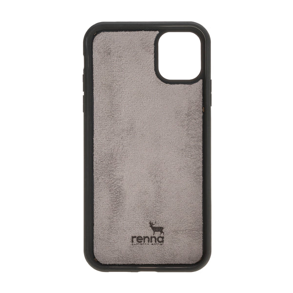 Grau iPhone 11 Pro (5,8``) Echtleder Handyhülle, Leder Case, Flex Cover, Etui