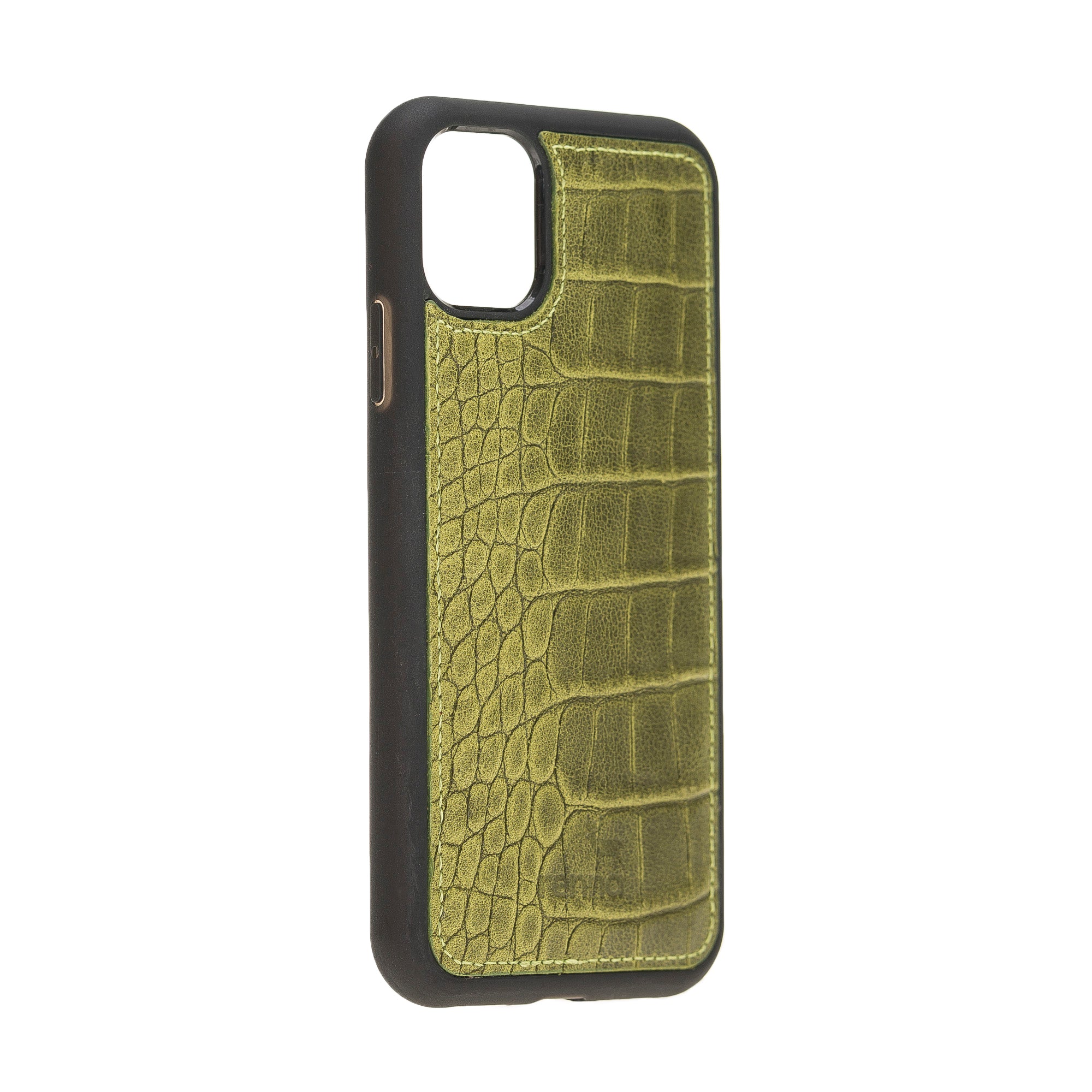 Grün iPhone 11 Pro (5,8'') Echtleder Handyhülle, Leder Case, Flex Cover, Etui