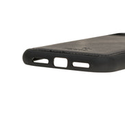 Schwarz iPhone 11 Pro (5,8``) Echtleder Handyhülle, Leder Case, Flex Cover, Etui