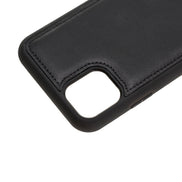 Schwarz iPhone 11 Pro (5,8``) Echtleder Handyhülle, Leder Case, Flex Cover, Etui