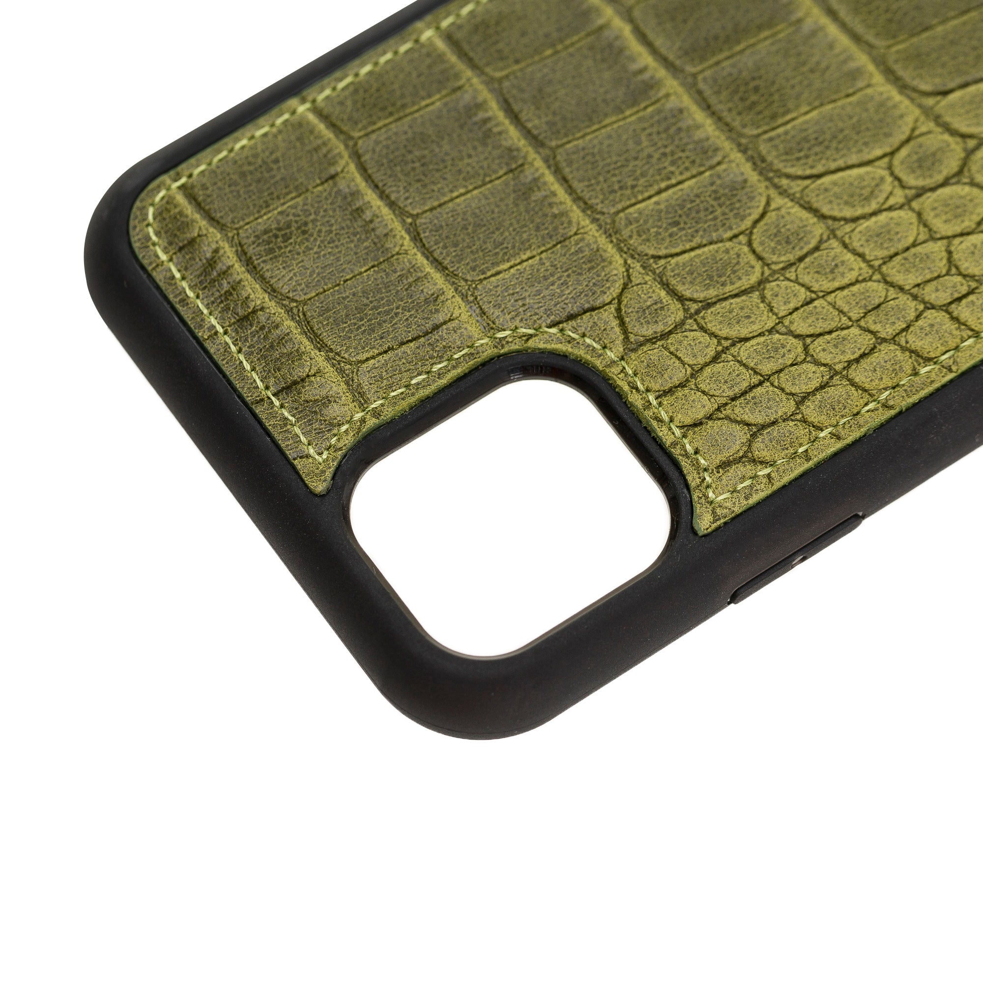 Grün iPhone 11 Pro (5,8'') Echtleder Handyhülle, Leder Case, Flex Cover, Etui