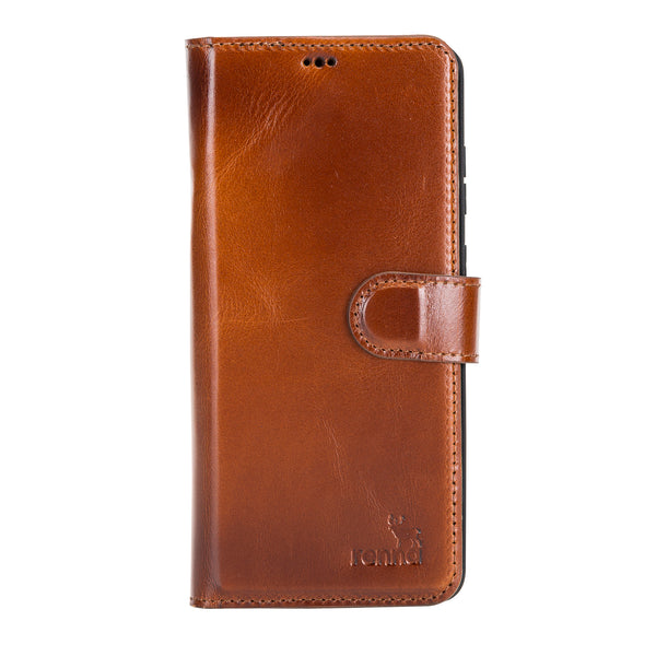 Braun Samsung S20+ Case, abnehmbare Echtleder Handytasche mit Magnet, S20 PLUS  Leder Hülle