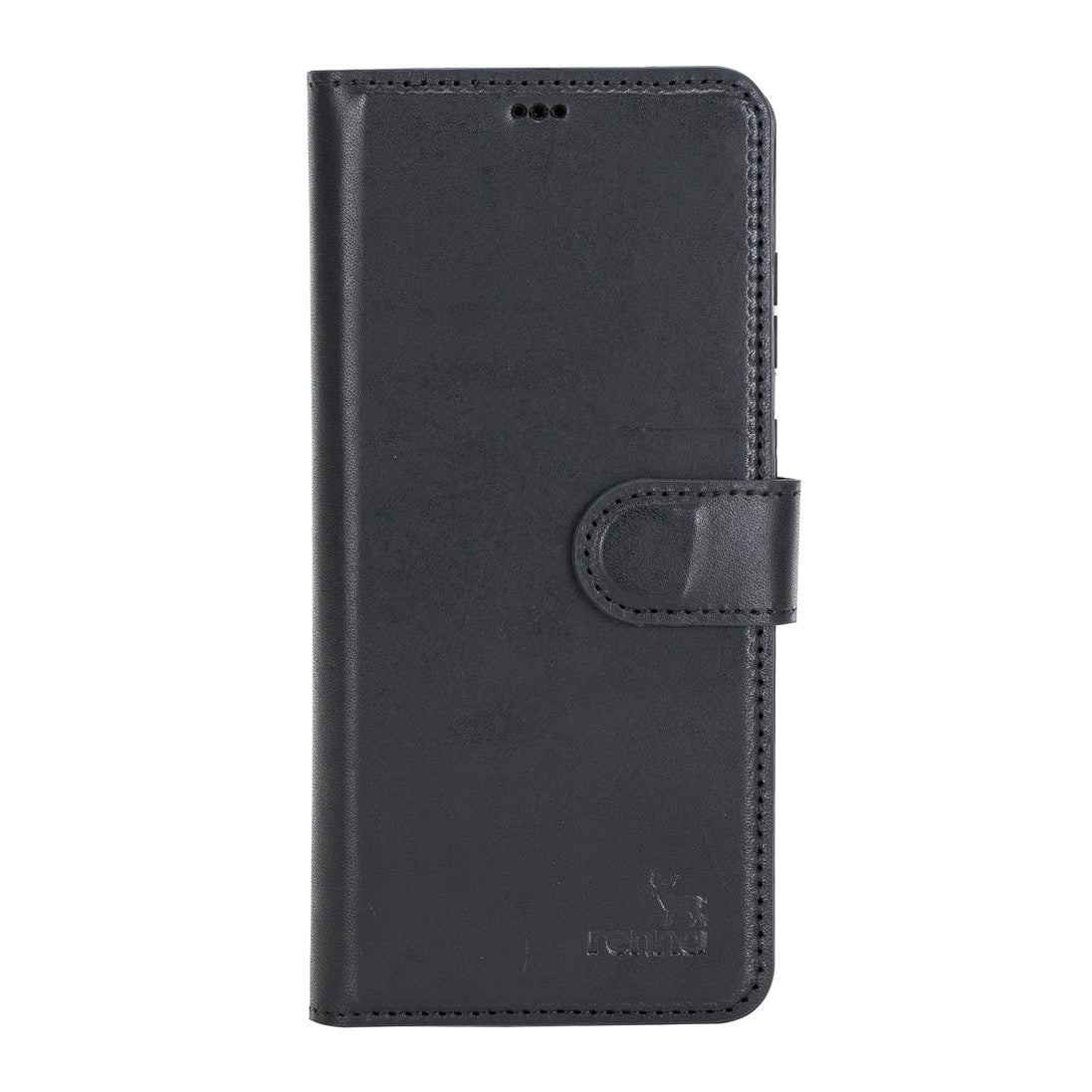 Schwarz Samsung S20+ Case, abnehmbare Echtleder Handytasche mit Magnet, S20 PLUS Leder Hülle