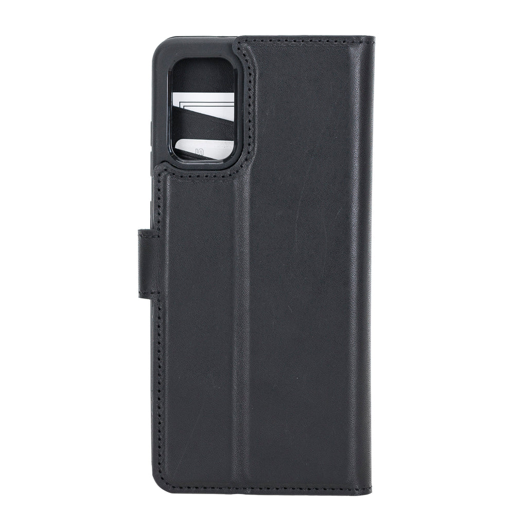 Schwarz Samsung S20+ Case, abnehmbare Echtleder Handytasche mit Magnet, S20 PLUS  Leder Hülle