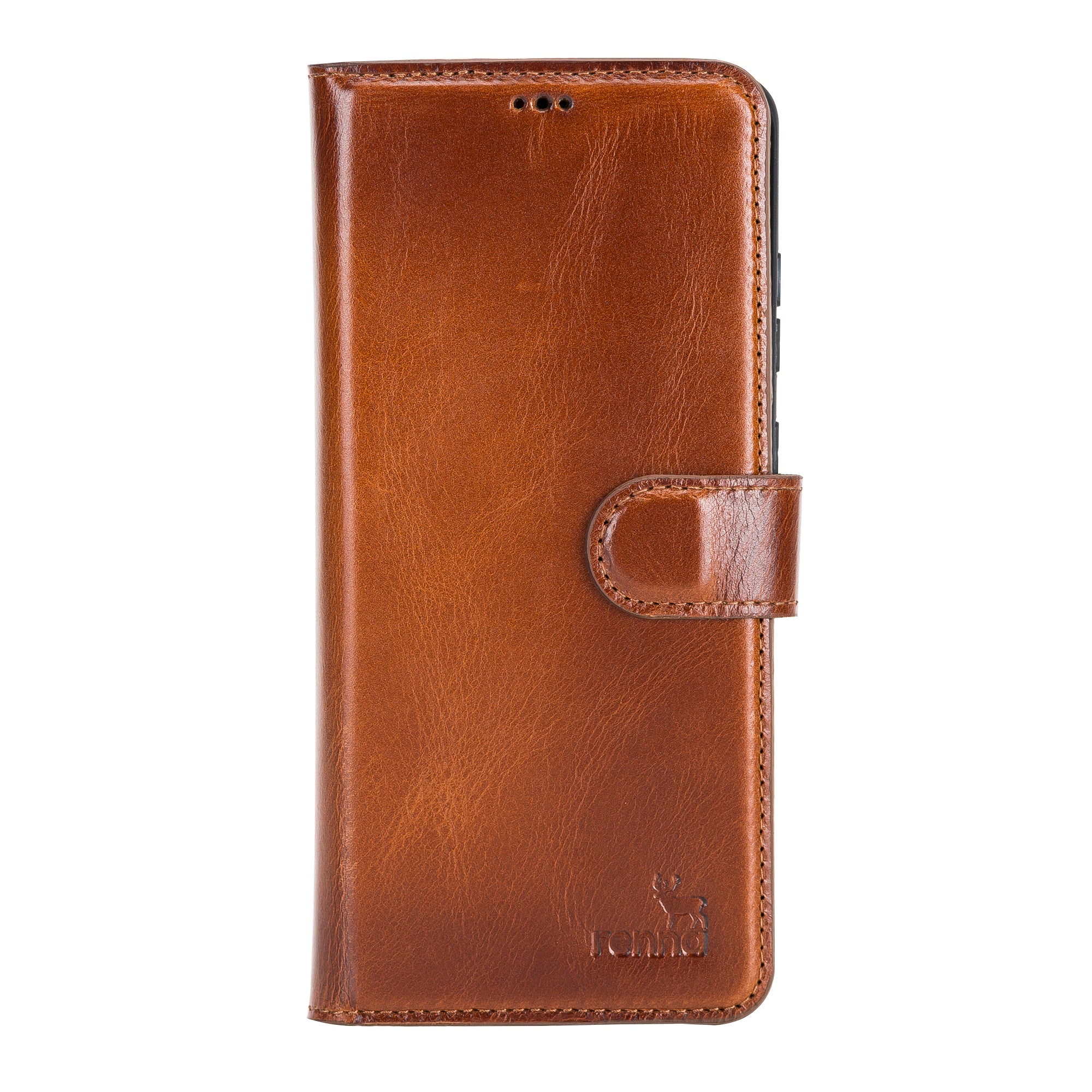 Braun Samsung S20 Ultra Case, abnehmbare Echtleder Handytasche mit Magnet, S20 Ultra Leder Hülle