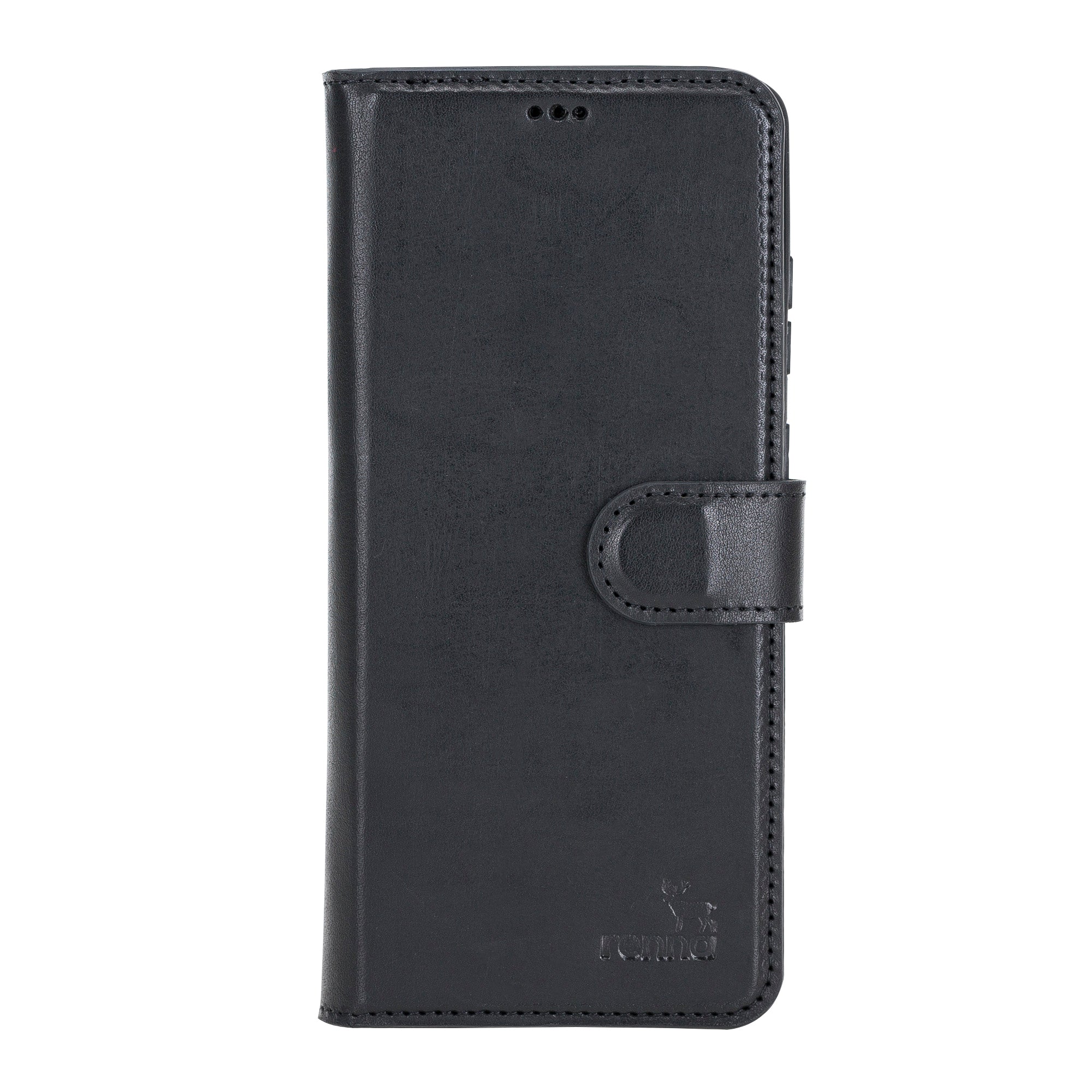 Schwarz Samsung S20 Ultra Case, abnehmbare Echtleder Handytasche mit Magnet, S20 Ultra Leder Hülle