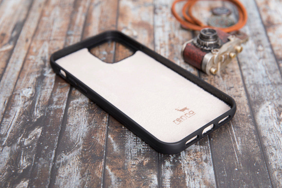 Rosa iPhone 12 Pro Max (6,7") Hülle aus echtem Leder, handgefertigte Lederhülle mit flexibler Abdeckung