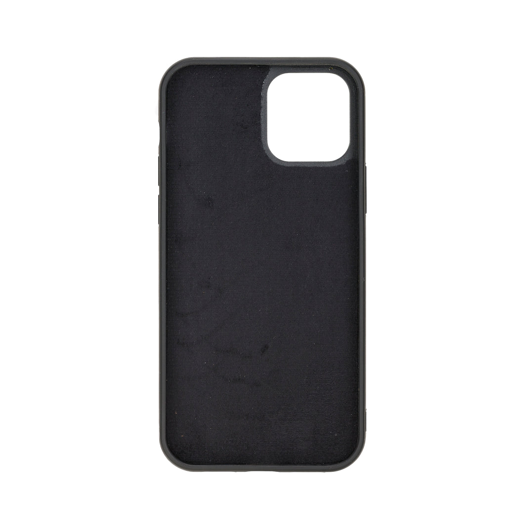 Schwarz iPhone 12 (6.1") Case Genuine Leather case, handmade leather case Flex Cover