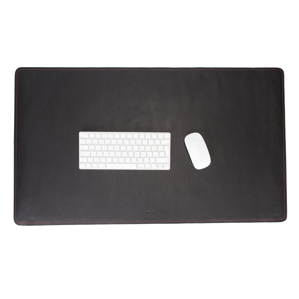 Black leather 2025 desk mat